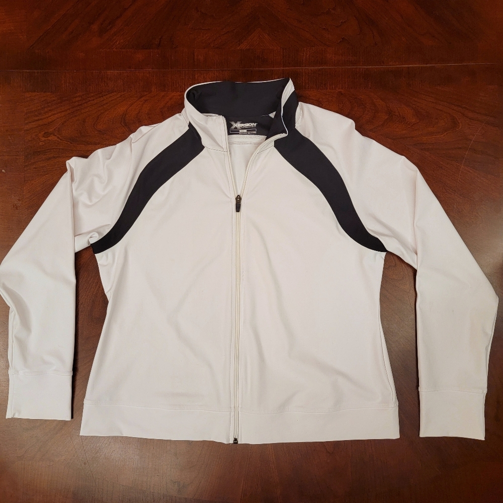 XL Xersion Performancewear Athletic Jacket White & Black